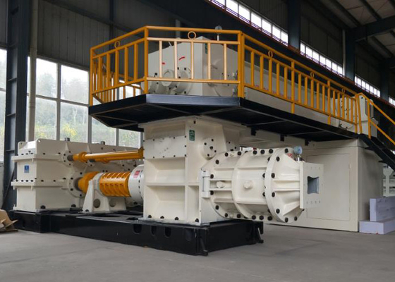 Dizel Motor İçi Boş Kil Kırmızı Tuğla İmalat Makinesi Vakum Ekstruder