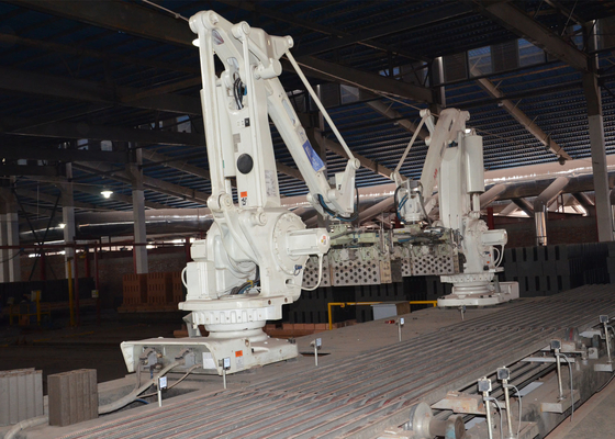 Otomatik kil tuğla blok robot ayarı kil tuğla üretim hattı için istifleme makineleri
