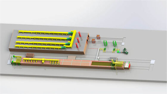 100 ila 1.200 ton/gün, kil tuğla üretimi için tünel kurutma makinesi ve tünel fırını ile tamamen otomatik kil tuğla üretim hattı