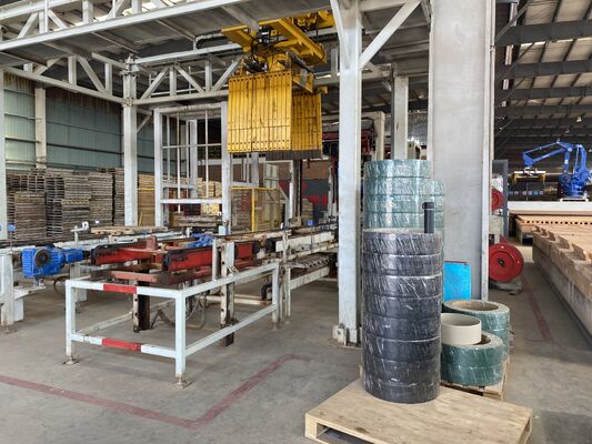 Tünel kurutma makinesiyle kil tuğla üretim hattında ateşlenmiş tuğlalar için otomatik boşaltma ve paketleme sistemi,Tünel fırını